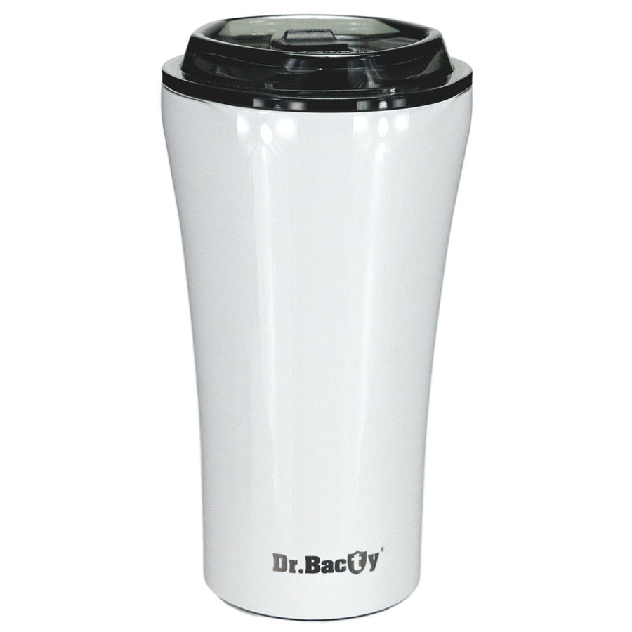 Kubek termiczny na kawę Dr.Bacty Apollo 2.0 360 ml "Rdest żyworodny" - Biały