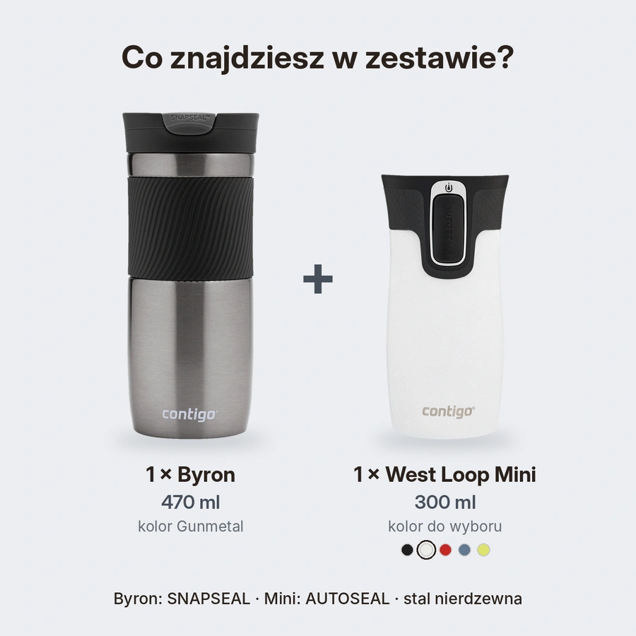 Zawartość zestawu: Byron i West Loop Mini biały metalik