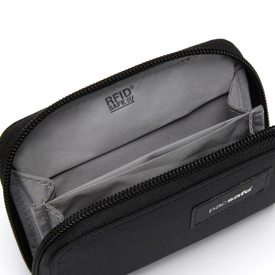 Portfel antykradzieżowy mały RFID Pacsafe - czarny