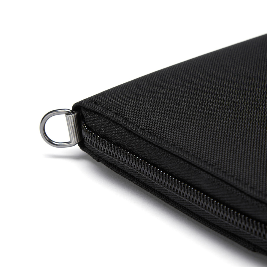 Portfel antykradzieżowy męski duży RFID Pacsafe - czarny - powystawowy