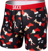 Bokserki męskie sportowe SAXX VOLT Boxer Brief świąteczna skarpeta– czarne