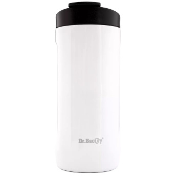 Kubek termiczny na kawę 2w1 Dr.Bacty Notus 360 ml -  biały