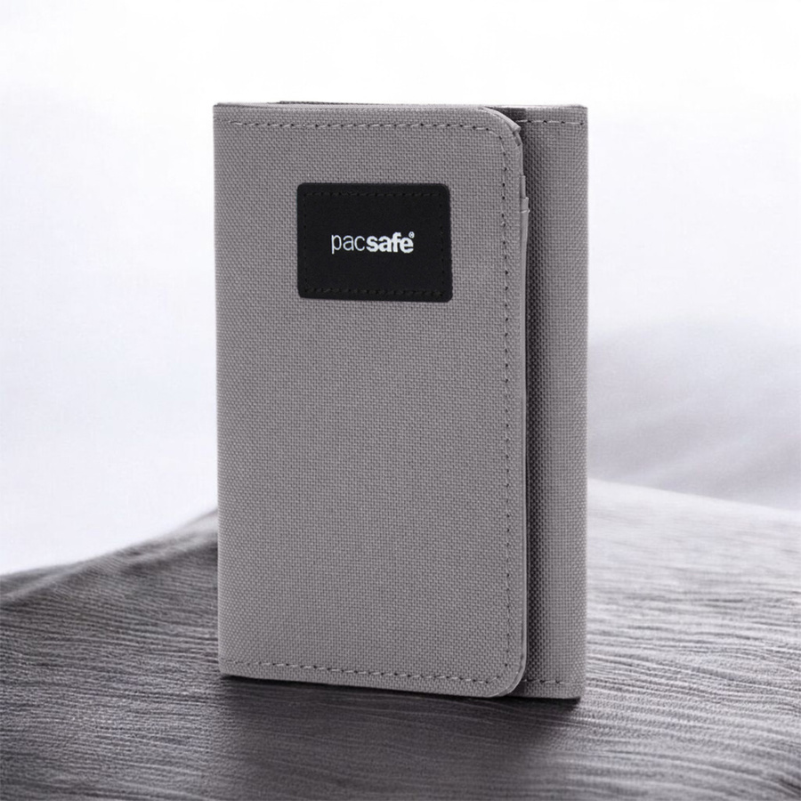 Portfel antykradzieżowy składany RFID Pacsafe  - szary