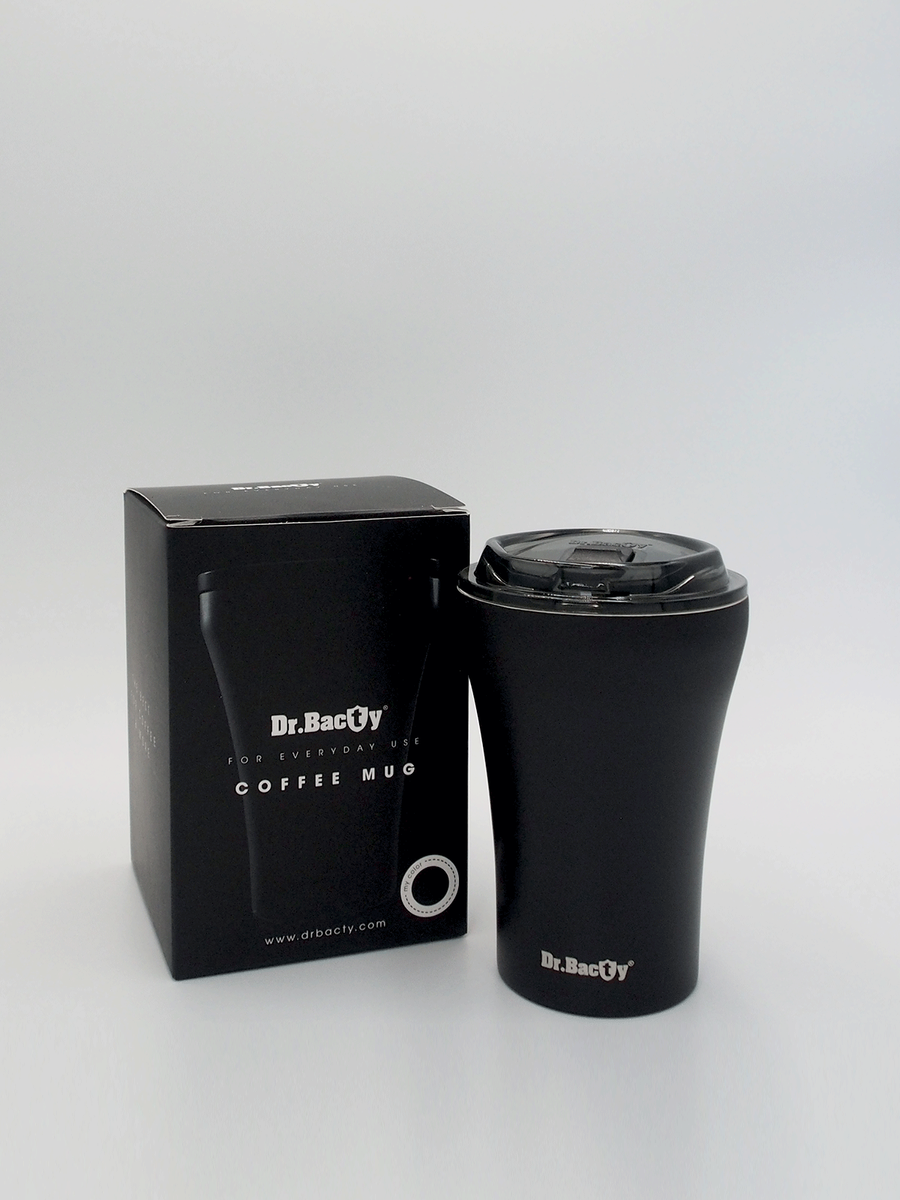 Kubek termiczny do kawy z powłoką ceramiczną Dr.Bacty Apollo 227 ml - czarny - powystawowy