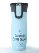 Kubek termiczny Contigo West Loop 2.0 470 ml - Tak wygląda super mama - Niebieski