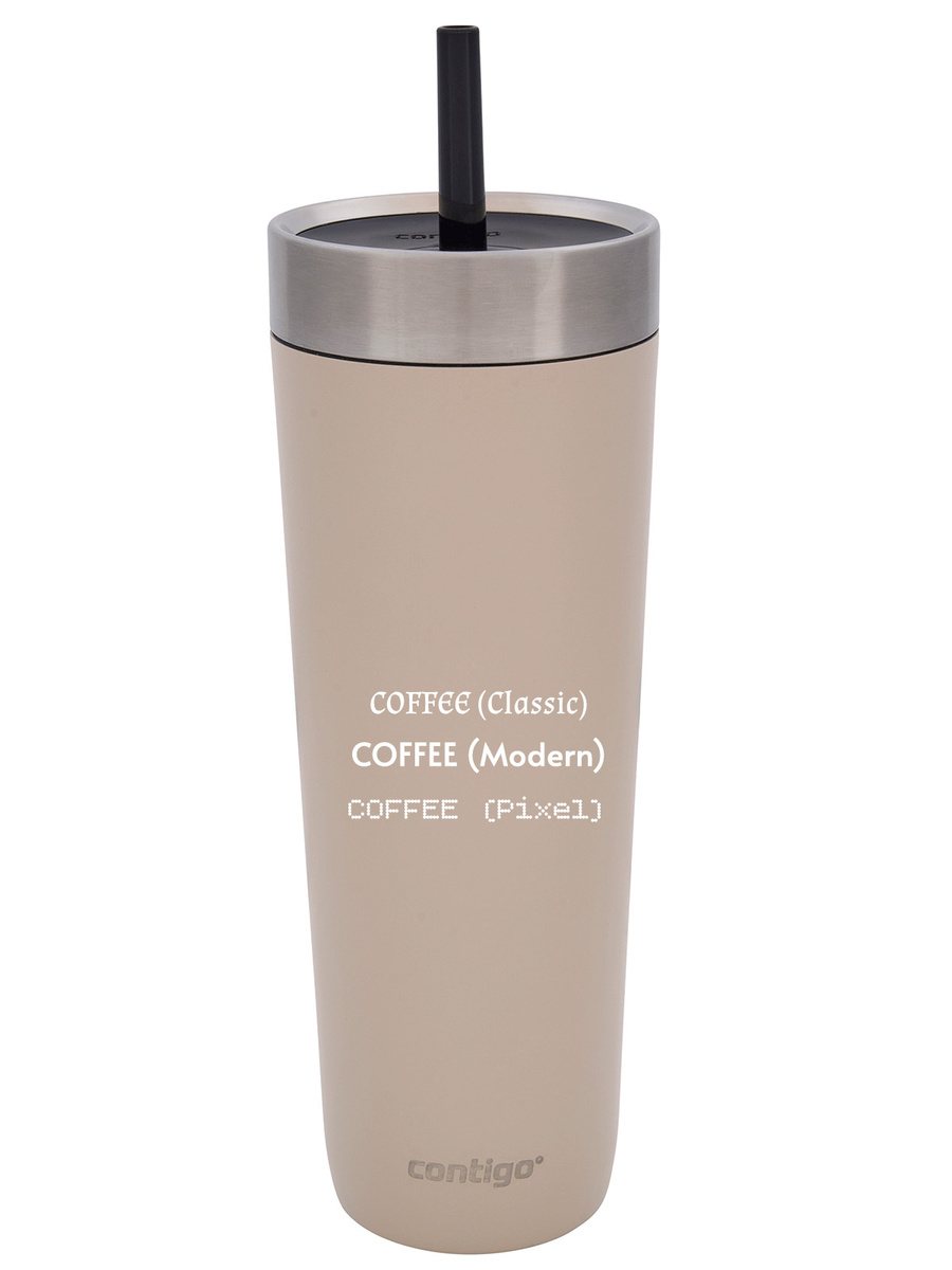 Kubek termiczny ze słomką Luxe Tumbler 720ml z grawerem - Brown Sugar