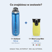 Zestaw Contigo butelka Ashland 720 ml + kubek termiczny West Loop Mini 300 ml – żółty metalik
