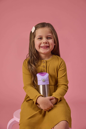 B.box Bidon Termiczny ze Słomką Stalowy 350ml Sugar Plum