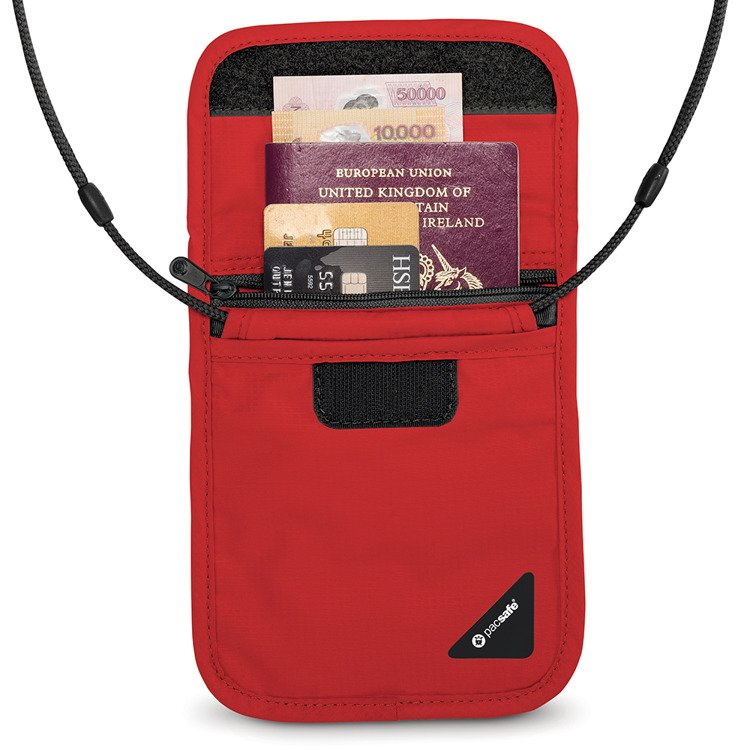 Paszportówka antykradzieżowa na szyję Pacsafe Coversafe X75 - czarna