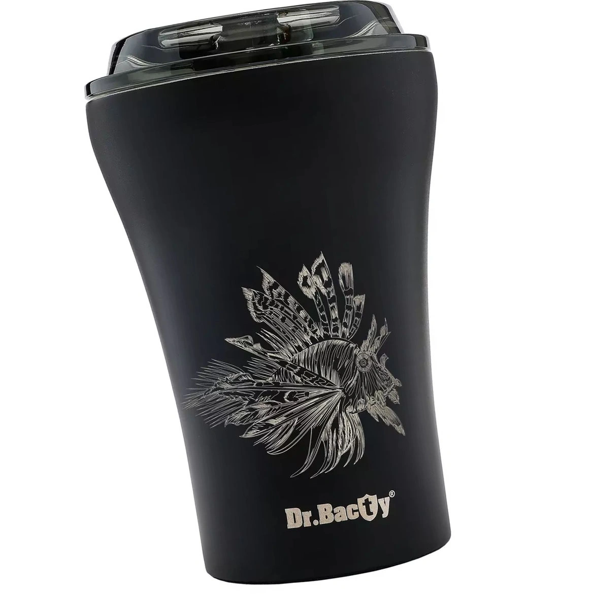 Kubek na kawę termiczny  Dr.Bacty Apollo 227 ml - Morski - czarny