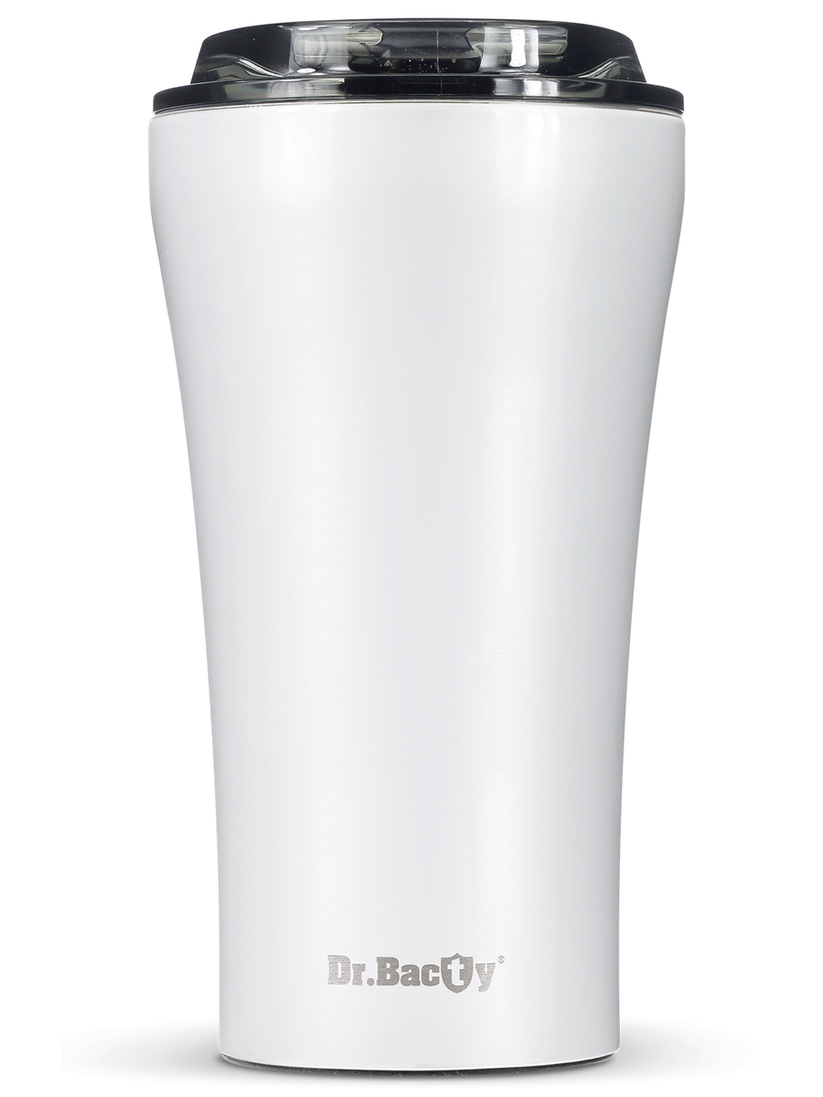 Kubek termiczny na kawę Dr.Bacty Apollo 2.0 360 ml "Rdest żyworodny" - Biały
