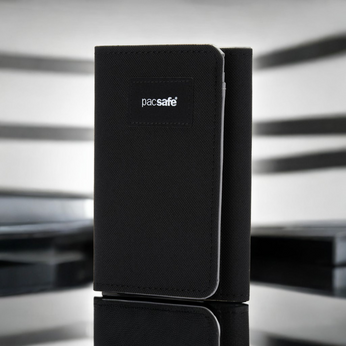 Portfel antykradzieżowy składany RFID Pacsafe - czarny