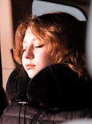 Poduszka podróżna/pianka memory + zatyczki + opaska - czarna