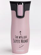 Kubek termiczny Contigo West Loop 2.0 470 ml - Tak wygląda super mama - Różowy