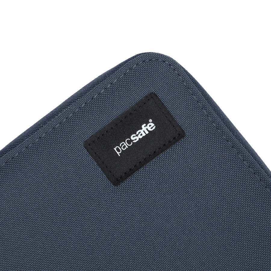 Portfel antykradzieżowy męski duży RFID Pacsafe - granatowy