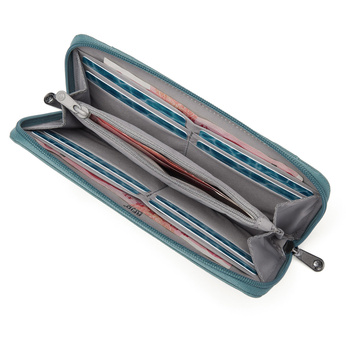 Portfel damski duży RFID Pacsafe - miętowy