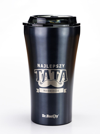 Kubek termiczny na kawę Dr.Bacty Apollo 2.0 360 ml - Najlepszy tata - Gunmetal