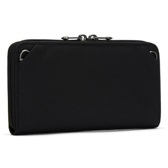 Portfel damski duży RFID Pacsafe - czarny