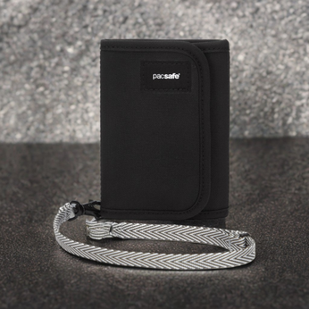 Portfel męski mały RFID Pacsafe V125 - czarny