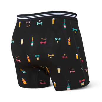 Bokserki męskie szybkoschnące SAXX VIBE Boxer Brief alkohole i muszki - czarne