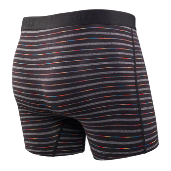 Bokserki męskie szybkoschnące SAXX VIBE Boxer Brief kolorowe paski - czarne