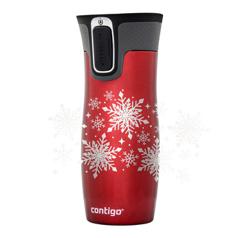 Kubek termiczny Contigo West Loop 470 ml Snow Stars - Czerwony