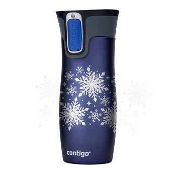 Kubek termiczny Contigo West Loop 470 ml Snow Stars - granatowy