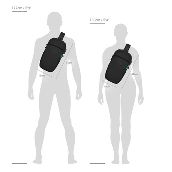 Plecak antykradzieżowy na jedno ramię Pacsafe ECO 12L - czarny  z econylu