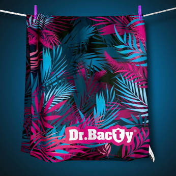Ręcznik do jogi z mikrofibry antybakteryjny dwustronny 70x140 - Pink Palms