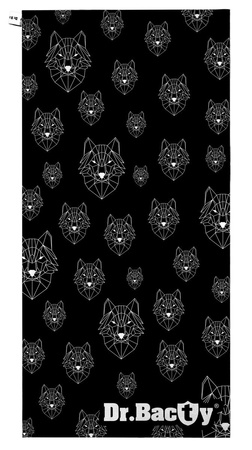Ręcznik na siłownię szybkoschnący dwustronny Dr.Bacty 70x140 - Wilki