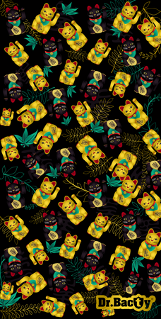 Ręcznik plażowy szybkoschnący dwustronny antybakteryjny Dr.Bacty 70x140 - Cat Of Happiness