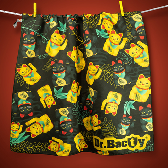 Ręcznik plażowy szybkoschnący dwustronny antybakteryjny Dr.Bacty 70x140 - Cat Of Happiness