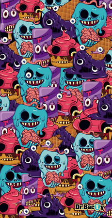 Ręcznik szybkoschnący dwustronny z powłoką antybakteryjną Dr.Bacty 60x130 – Monsters