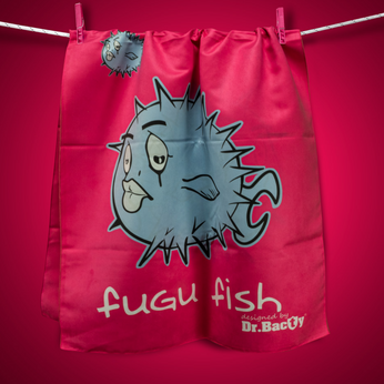 Ręcznik z mikrofibry szybkoschnący dwustronny  Dr.Bacty  60x130 - Fugu Fish