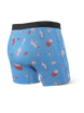 Bokserki męskie szybkoschnące SAXX VIBE  Boxer Brief wakacje w tropikach - niebieskie